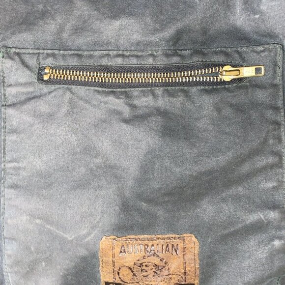 Australian Stockmans Oilskins Feathertop Vest Mens XL Brown Lined Utility Chore - Picture 2 of 10